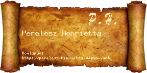 Perelesz Henrietta névjegykártya
